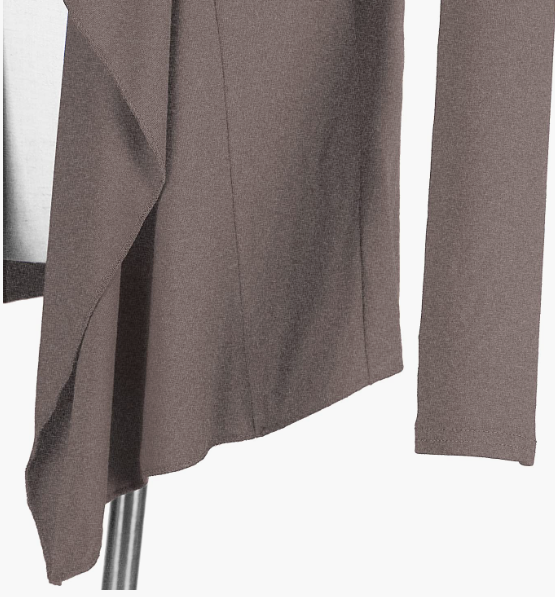 Drape Front Open Cardigan Long Sleeve