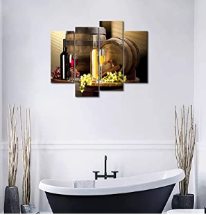 Various Wine with Grape Wall Art Painting For livingroo; - Kitchen