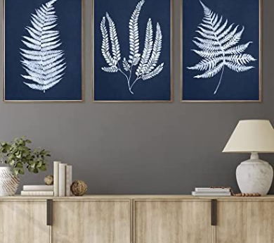Palm leaves Poster Set of 3 for living room