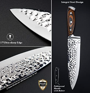15-Piece Knife Set with Block Wooden,Self Sharpening for Chef Knife Set WORLD STRONGEST KNIFE