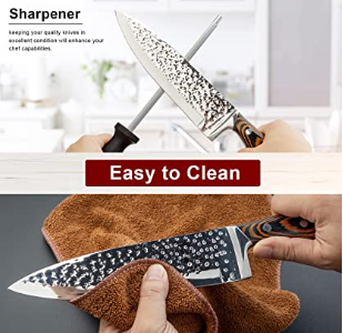 15-Piece Knife Set with Block Wooden,Self Sharpening for Chef Knife Set WORLD STRONGEST KNIFE