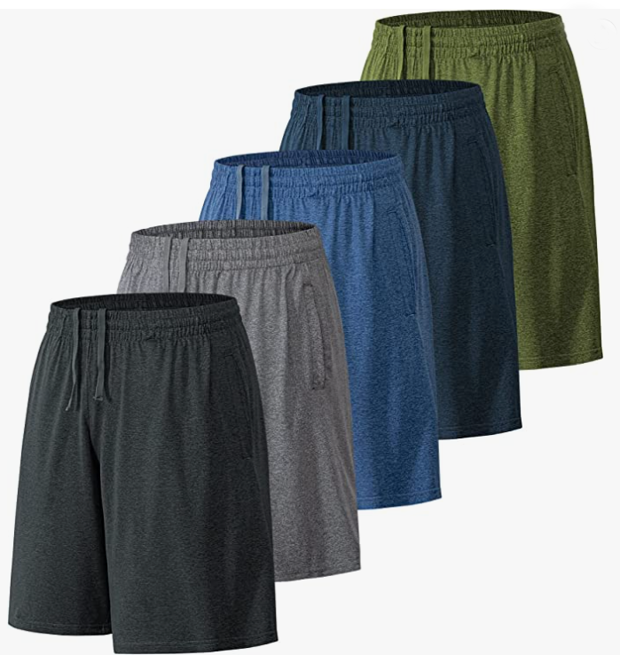 Mens Athletic Workout Shorts with Pockets and Elastic Waistband Quick Dry Activewear