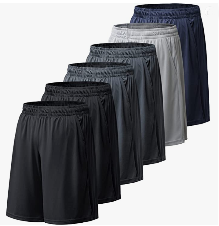 Mens Athletic Workout Shorts with Pockets and Elastic Waistband Quick Dry Activewear