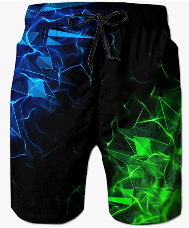 Men's Swim Trunks Quick Dry Board Shorts Cool Mesh Lining Bathing Suits with Drawstring Pockets