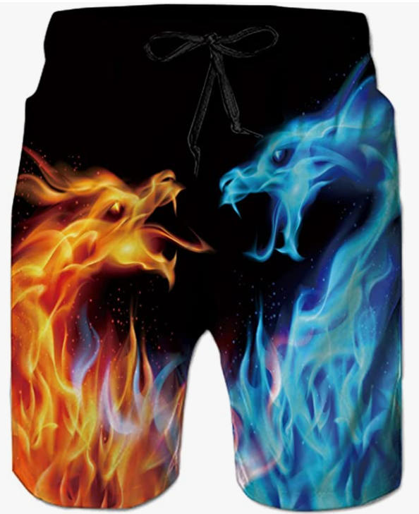 Men's Swim Trunks Quick Dry Board Shorts Cool Mesh Lining Bathing Suits with Drawstring Pockets