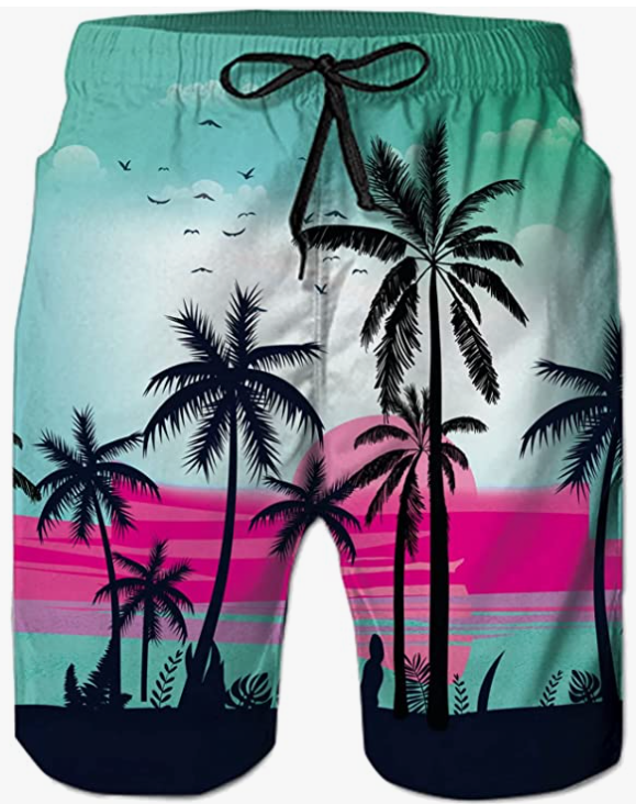 Men's Swim Trunks Quick Dry Board Shorts Cool Mesh Lining Bathing Suits with Drawstring Pockets