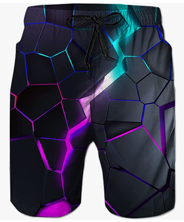 Men's Swim Trunks Quick Dry Board Shorts Cool Mesh Lining Bathing Suits with Drawstring Pockets