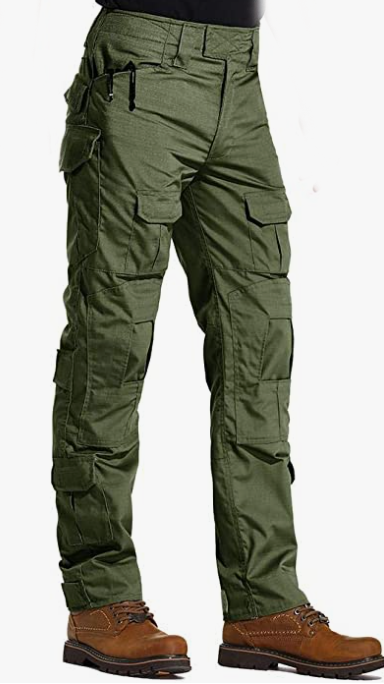 Tactical Pants, Waterproof Hiking Pants, Military Ripstop Camo Cargo Pants, Multi-Pocket Casual Work Pant