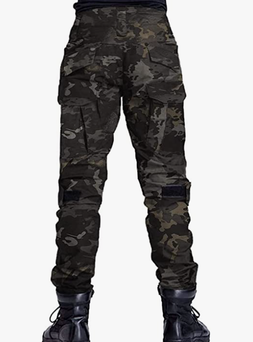 Tactical Pants, Waterproof Hiking Pants, Military Ripstop Camo Cargo Pants, Multi-Pocket Casual Work Pant