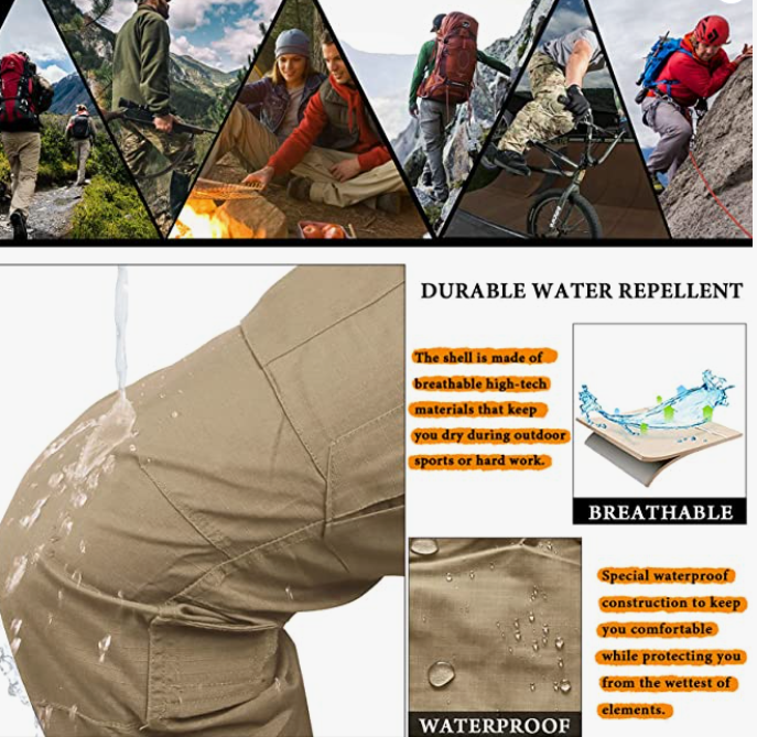 Camo Cargo Pants, Multi-Pocket Casual Work Pant
