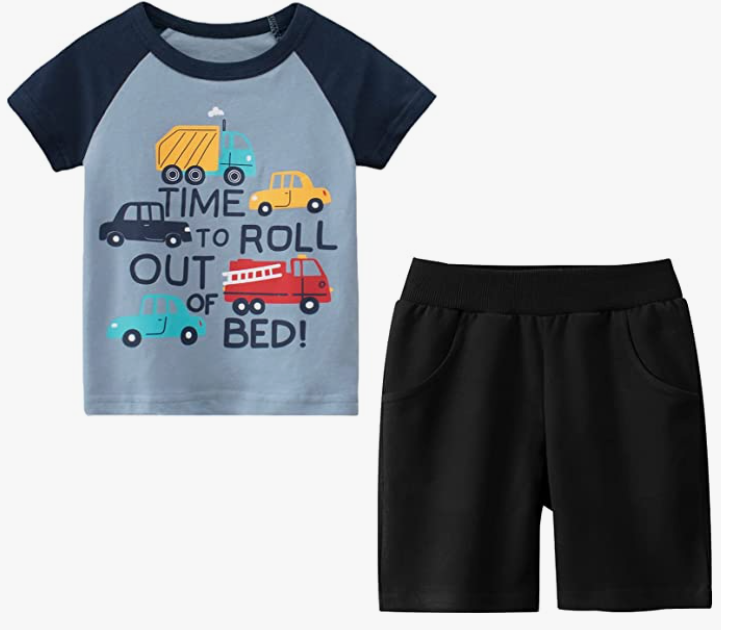 Boys T-Shirt and Shorts Set Short Sleeves Outfit 2-Pieces Summer Clothes
