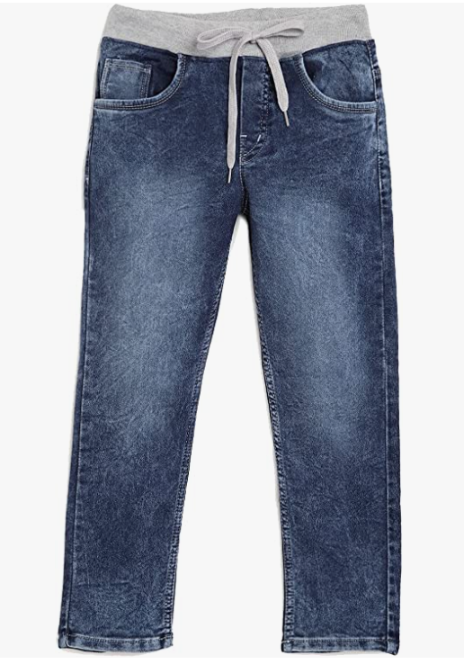 Jeans Slim Fit Denims with Soft Rib Elastic and Drawstrings