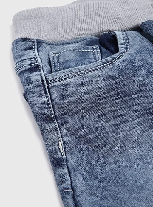 Boys Jeans Slim Fit Denims with Soft Rib Elastic and Drawstrings