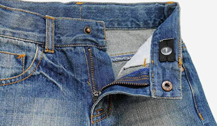 Adjustable Waist Slim Denim Pants Blue Jeans