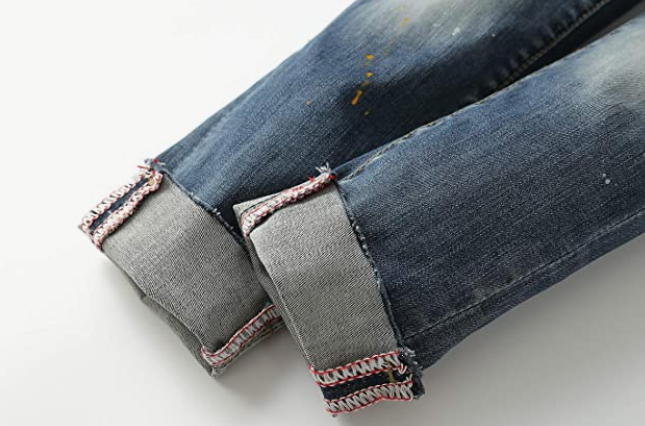 Boy Jean,D Ring Elastic Band Inside Ripped Denim Pants