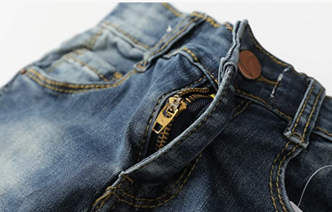 Boy Jean,D Ring Elastic Band Inside Ripped Denim Pants