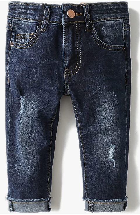 Boy Jean,D Ring Elastic Band Inside Ripped Denim Pants