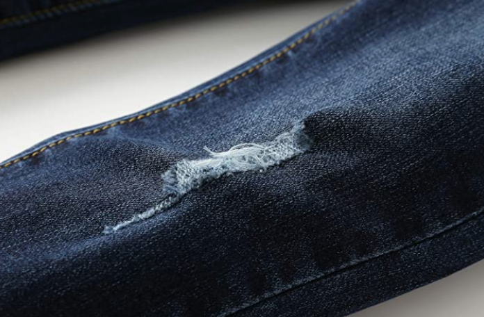 Boy Jean,D Ring Elastic Band Inside Ripped Denim Pants