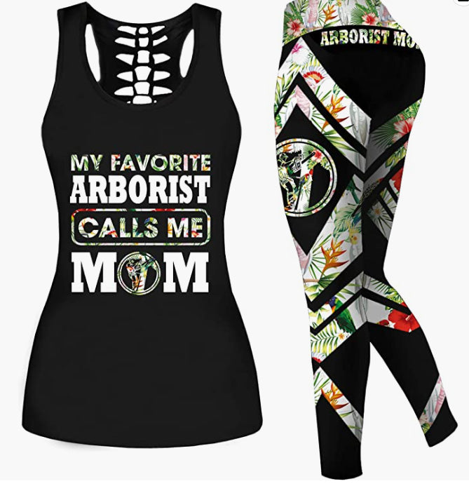 Women 2 Piece Outfits Casual Sweatsuit Skull Printed Tank Tops Yoga Leggings Jogger Set Activewear