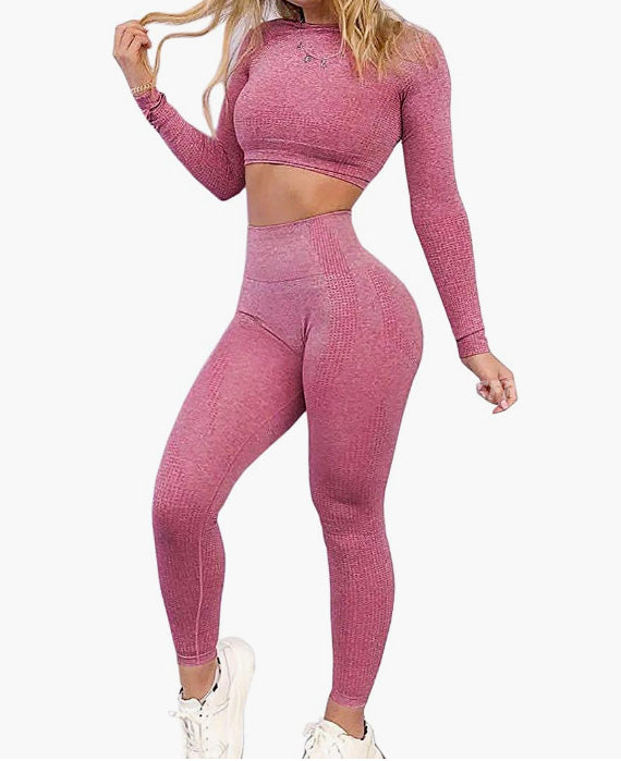 Women Workout Sets 2 Pieces Seamless Tank Crop Tops Leggings Exercise Outfits Tracksuit