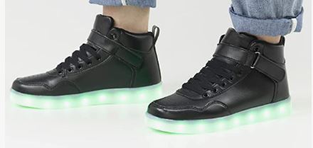 Unisex Kids LED Light Up Shoes High Top Cool USB Rechargeable Flashing Sneakers