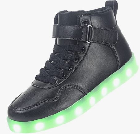 Unisex Kids LED Light Up Shoes High Top Cool USB Rechargeable Flashing Sneakers