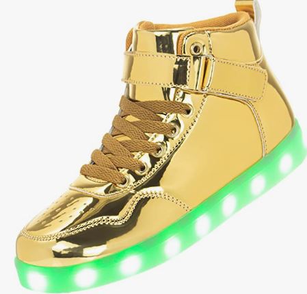 Unisex Kids LED Light Up Shoes High Top Cool USB Rechargeable Flashing Sneakers