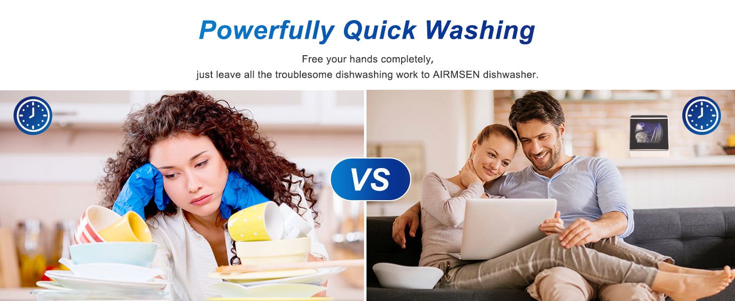 IAGREEA Countertop Dishwasher, Portable Countertop Dishwasher, No Hookup Needed, Compact Dishwasher With 5-Liter Built-in Water Tank,5 Programs, 360° Dual Spray