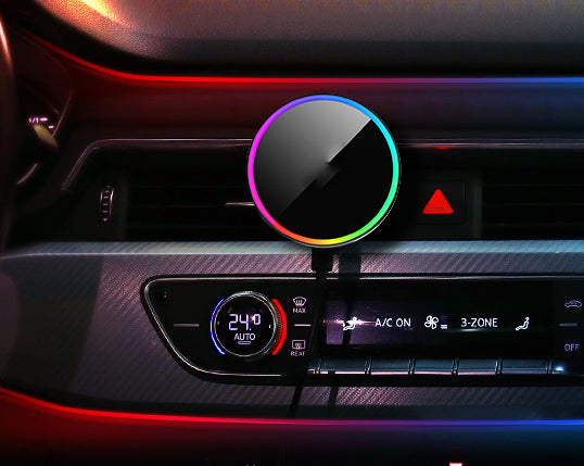 the perfect mood for every drivers' experience, that can create a comfortable ambience, Magnetic Car Phone Holder Wireless Car Charger for Dash Air Vent