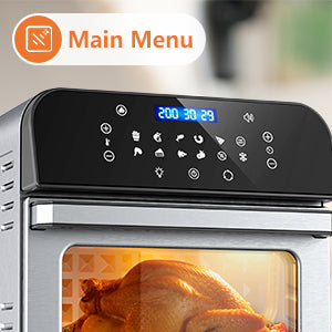 Whall Air Fryer,12 In-1 12QT Air Fryer Toaster Oven for Rotisserie, Roast, Bake and Dehydrate, Stainless Steel AirFryer with 12 Cooking & 5 Security Presets, Digital Touchscreen, Accessories & Recipes