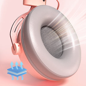 Pink Headphones with Mic, Surround Sound Wired Gamer Headsets
