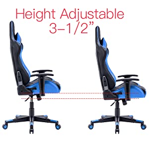 Gaming Chair for Adults Fabric Office Chair with Footrest High Back Ergonomic Computer Chair Swivel Task Chair with Adjustable Lumbar Support
