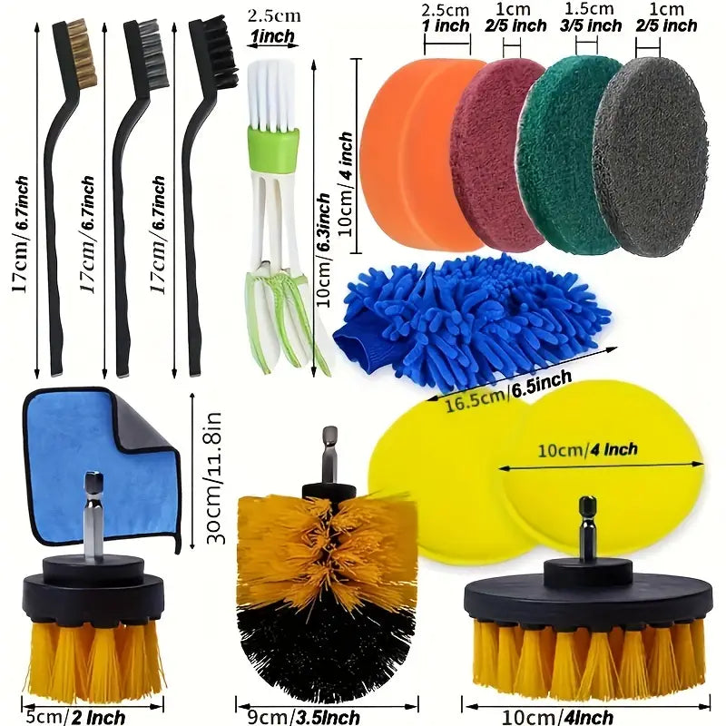 26-Piece Brushes, Drill Brush, and Wheel Cleaner