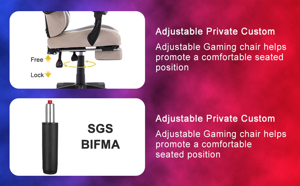 Gaming Chair with Footrest Massage Office Computer Chair Ergonomic Racing Leather Reclining Desk Chair with Lumbar Support and Adjustable Armrests