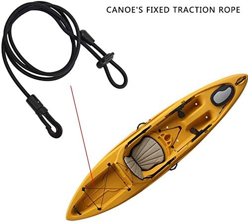 Leash Safety Rod Adjustable Canoe Paddle Fishing Rod with Snap Hook for Kayaking Securing Canoe SUP Board Rowing Surfing