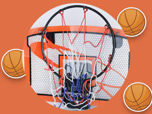 Designed with an electronic scoreboard, which will record the score for every goal and cheer for every goal,  Basketball Hoop Net Door with 4 Balls Automatic Score for Room Outdoor Mini Hoop Panier Basketball Interieur Toy
