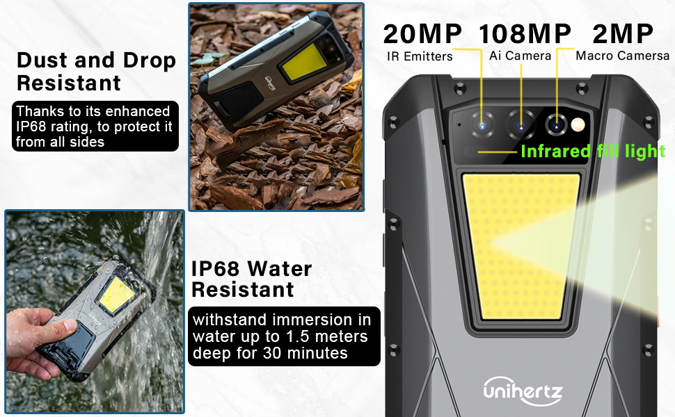 Unihertz Tank 4G Rugged Smartphone Unlocked with 22000mAh Largest Battery, 66W Fast Charging, 6.81