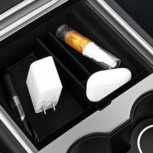 Accessories- Armrest Storage Tray and Hidden Storage Box, Cup Holder, Webcam Cover Tesla Center 7 Pcs