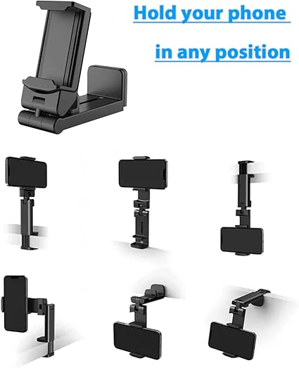 The cell phone stand adjustable is rotatable that allows you to adjust the angle, Flight Phone Mount Clip Portable Foldable Travel Essentials for Flying Plane