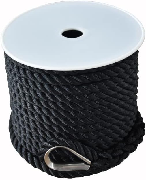 ensuring excellent shock absorption under heavy load exertion, with 316 SS Metal Thimble and Heat Sealed End - Ideal for Rigging
