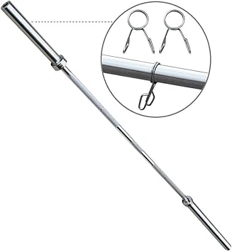 The Olympic barbell is made of high-grade steel coated with wear-resistant finish and paired with hard chrome-finished sleeves,Olympic Weight Bar Workout Gym Home Exercises Barbell
