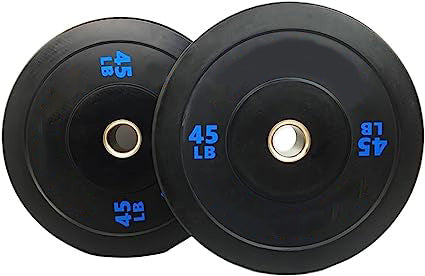 Rubber Bumper Plate - Weight Plate with 2-Inch Stainless Steel Insert - 45 lbs