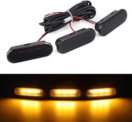 Smoked Black OEM Grille Lamps Kit Bronco Accessories, LED Grill Lights Smocked Black- For ford