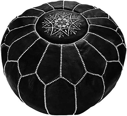 leather footstool, assembled by highly skilled artisans who are connoisseurs in their specific craft, made with 100% genuine leather, Decorative Ottoman Footstool For Bohemian Living Room