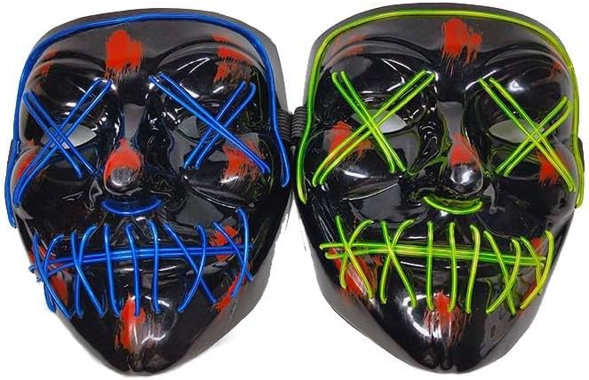 occasional such as party, rave parties, discos, clubs, Halloween, birthdays, Christmas,Light Up Hacker Purge Mask EL Party Supplies Carnival