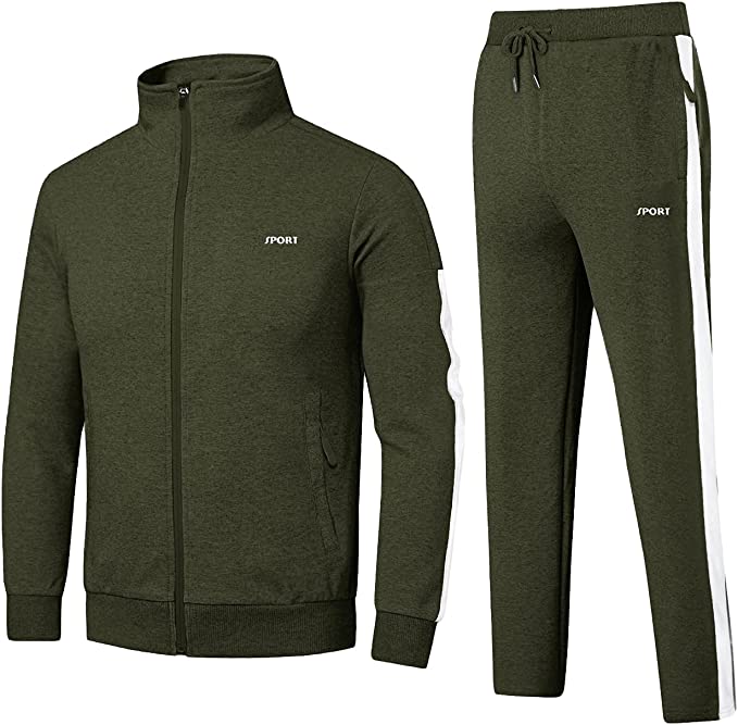 Men's Tracksuit 2 Piece Set Full Zip Casual Running Jogging Athletic Sweatsuit