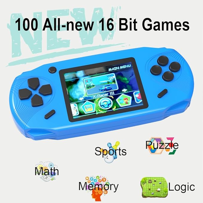 high-definition display, ensuring portability, while also taking into account the comfort of the games.Handheld Games for Kids Adults 3.0 in Large Screen Preloaded 100 HD Classic Retro Video Games