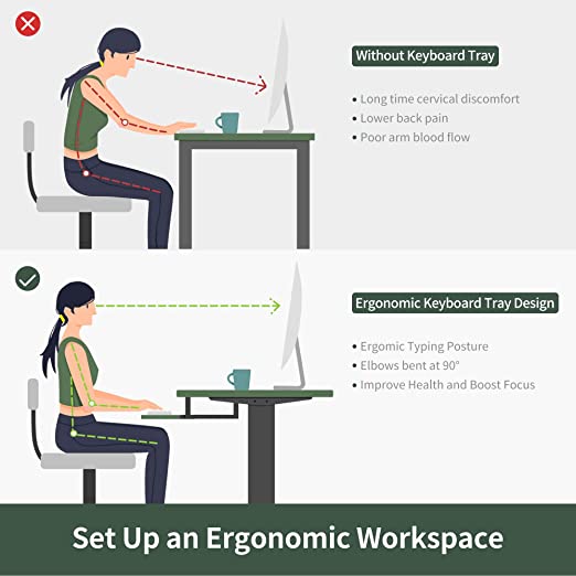 55 x 24 Inches Sit Stand up Desk with Splice Board,55-Inch Large Height Adjustable Electric Standing Desk