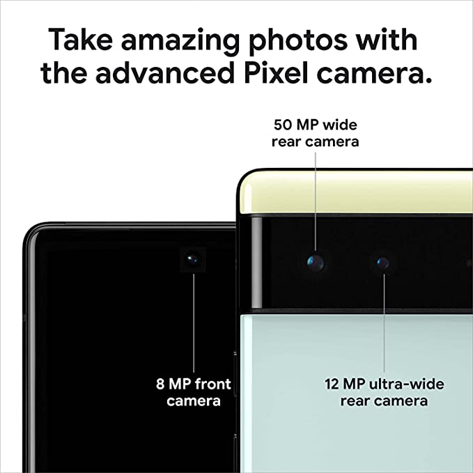 Google Pixel 6 5G Android Phone Unlocked Smartphone with Wide and Ultrawide Lens 128GB Stormy Black (Renewed)