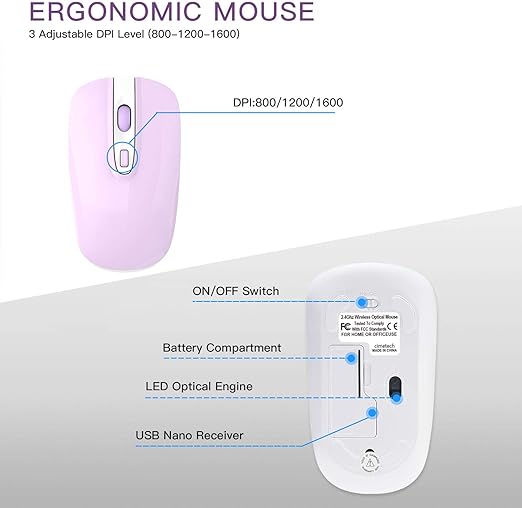 you can go for months without the hassle of changing the batteries (AA batteries are not included), Full Size Wireless Keyboard and Mouse Set 2.4G Ultra-Thin Sleek Design for Windows, Computer, Desktop, PC, Notebook